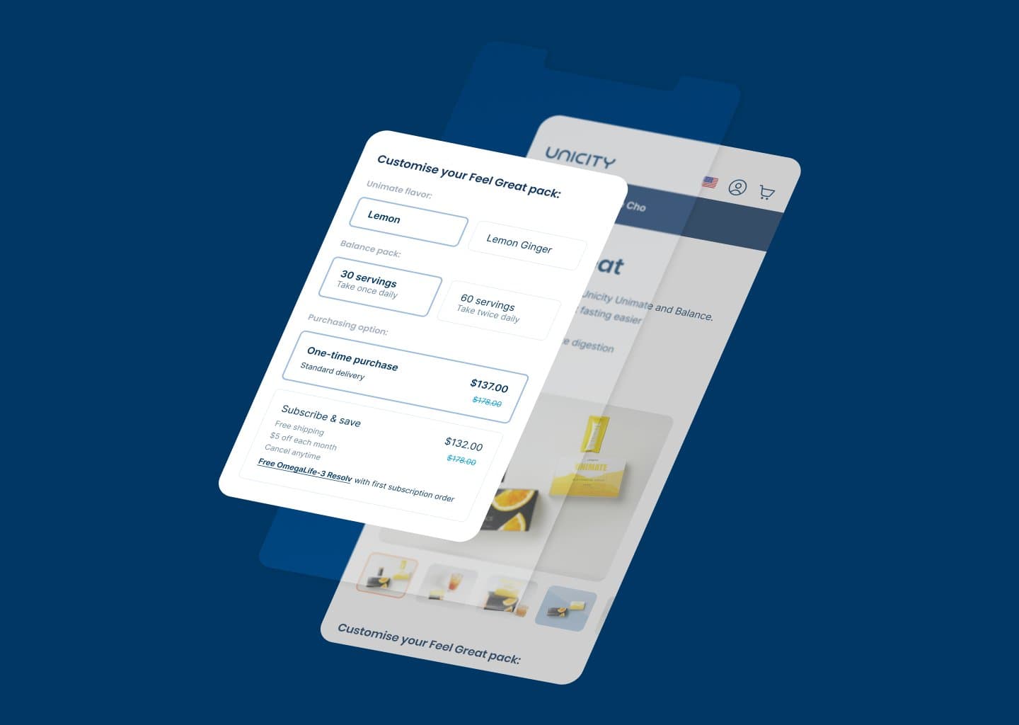 Redesigned product customisation panel